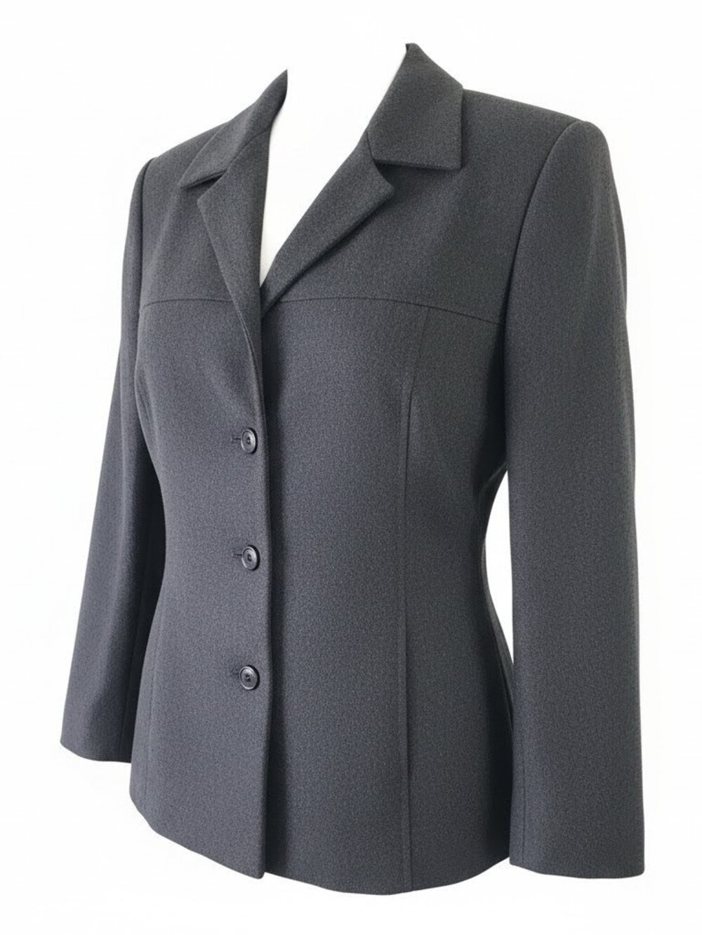 Sandro Paris Charcoal Wool Notch Lapel Blazer Career Workwear Chic Old Money 16